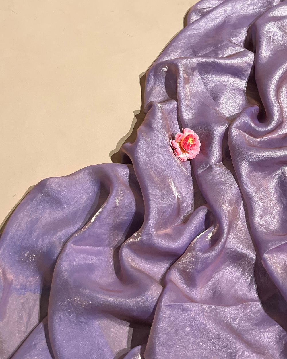 Plain Space Silk (Fendy Satin) Lavender Colour 45 Inches Width