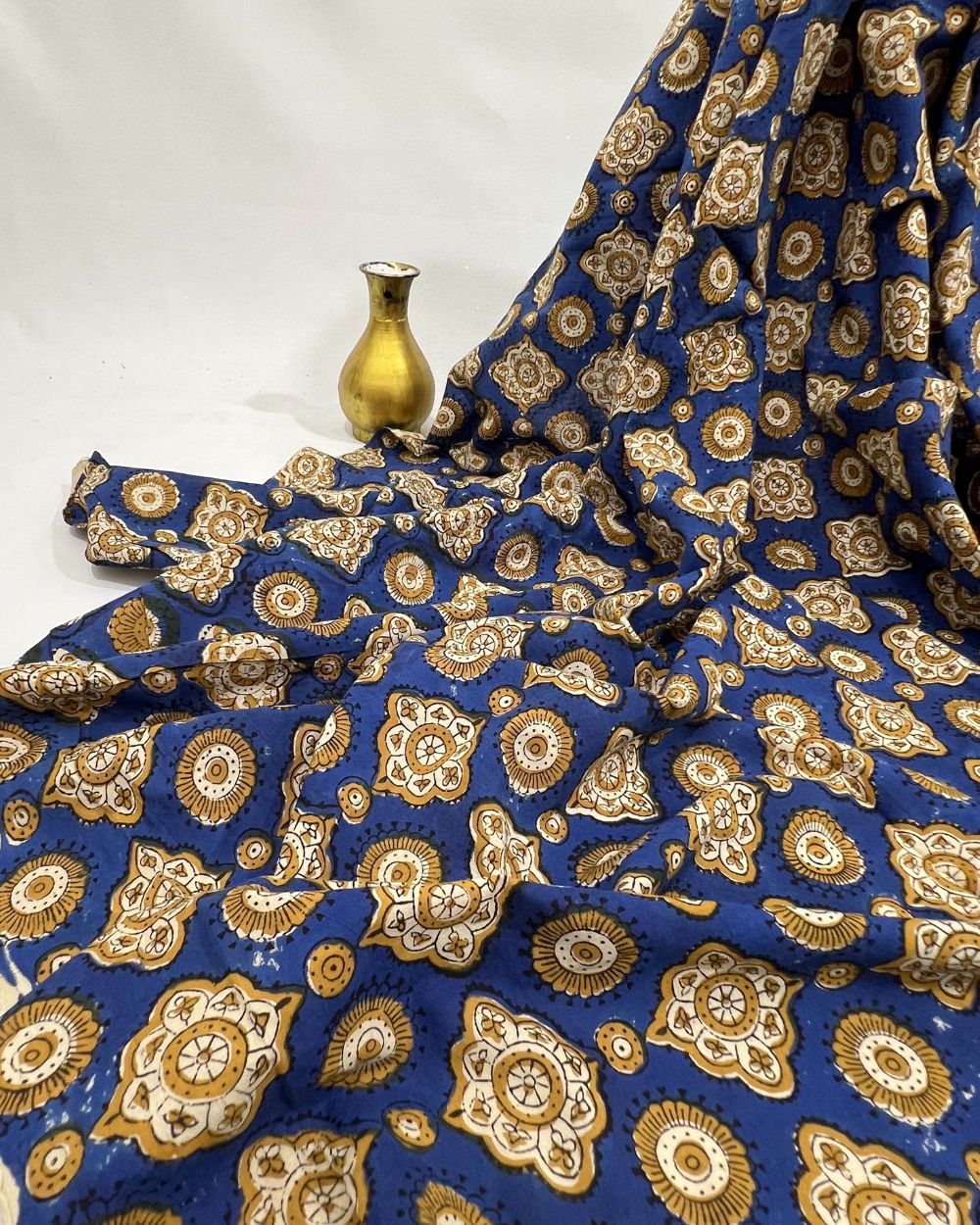 Bagru Hand Block Printed Cotton Blue Colour 45 Inches Width