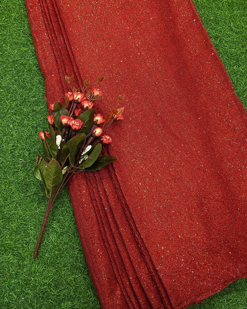 Imported Sparkle Maroon Colour 57 Inches Width