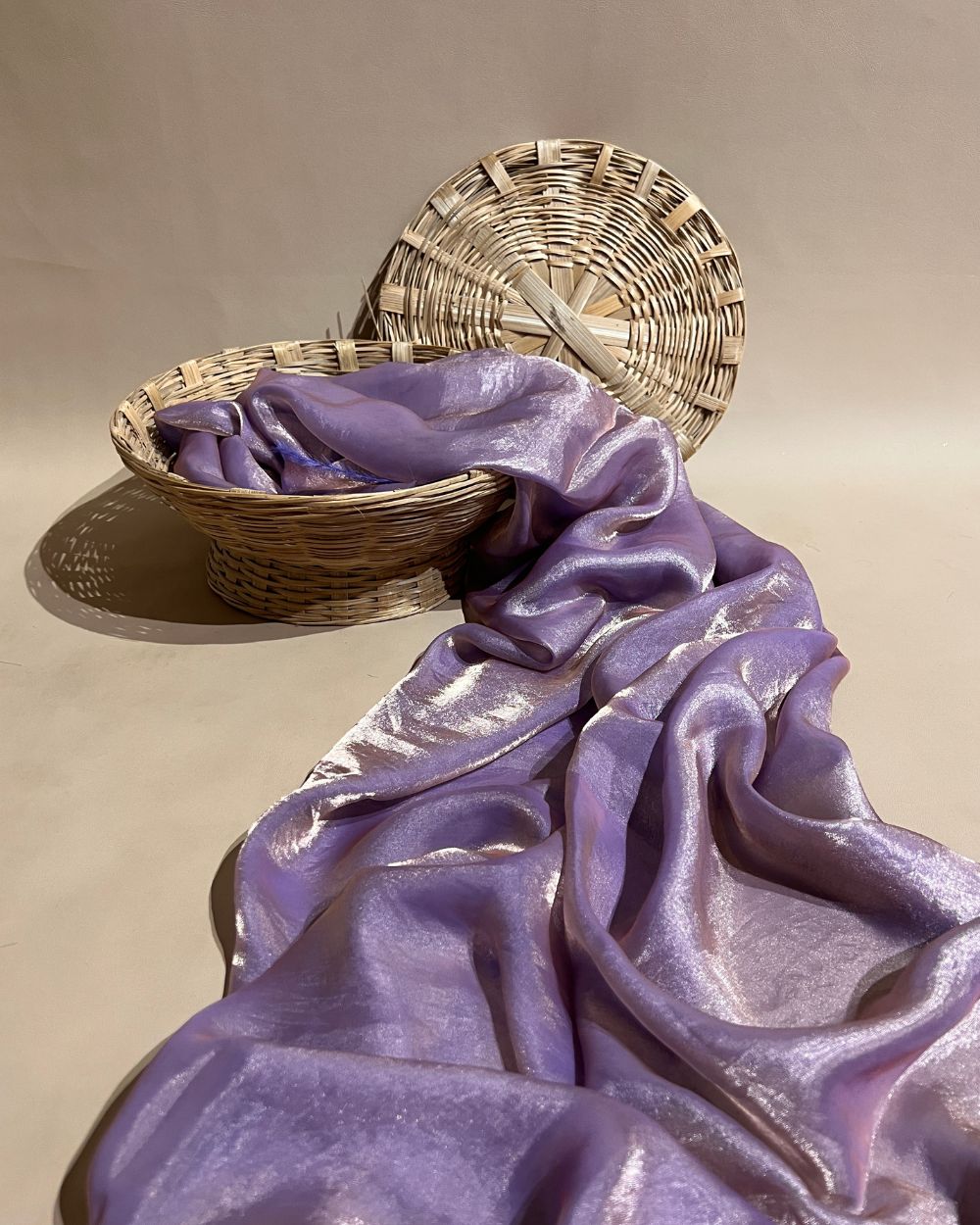 Plain Space Silk (Fendy Satin) Lavender Colour 45 Inches Width