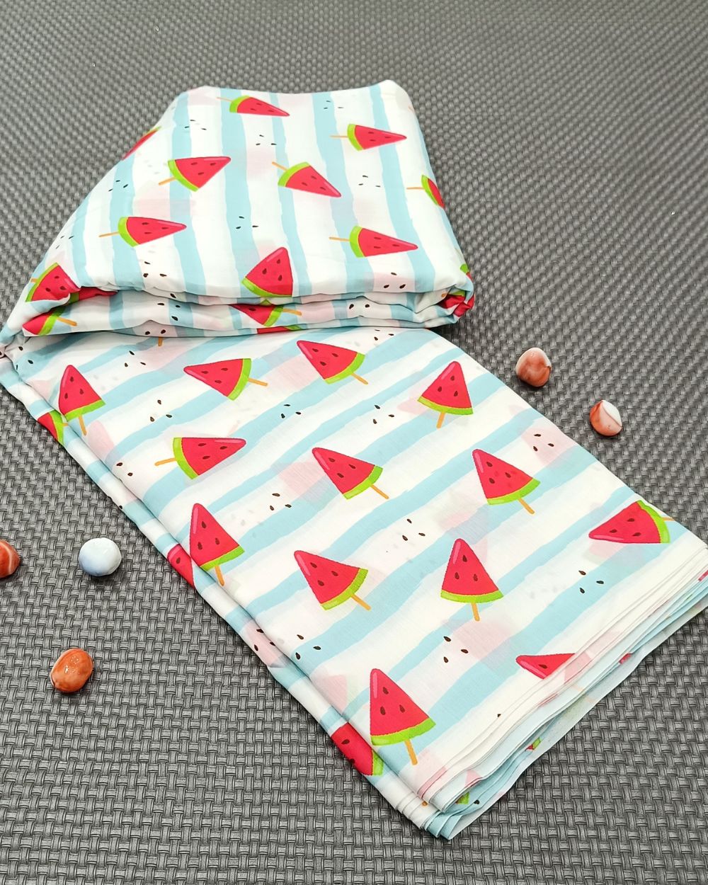 Pure Soft Printed Cotton White Colour 44 Inches Width