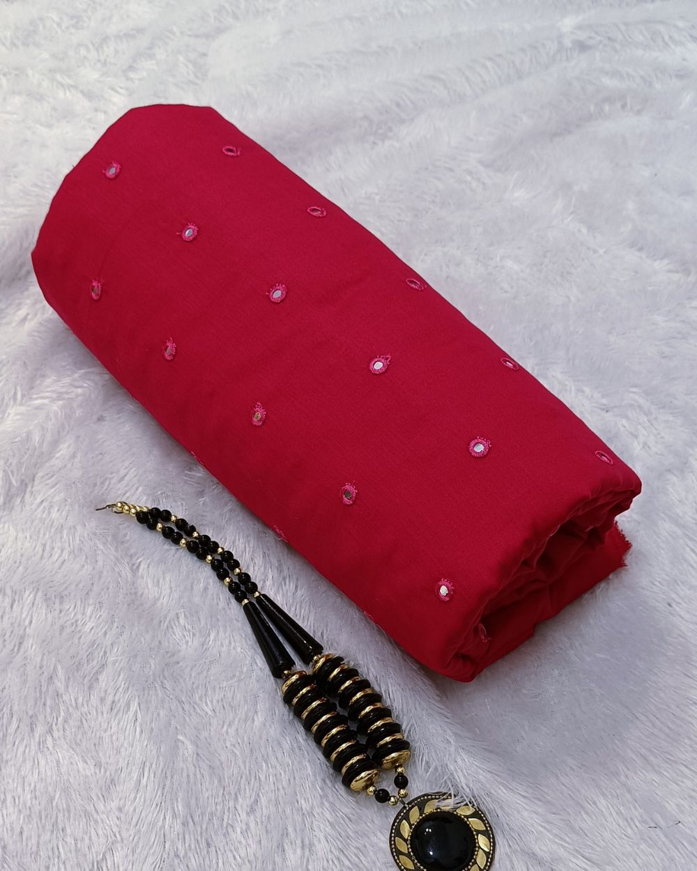 Cotton Abla Work Pink Colour 42 Inches Width