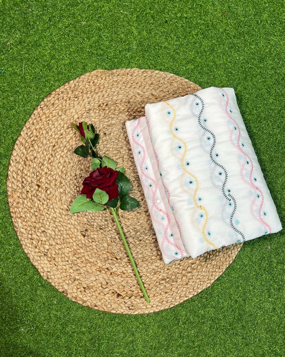 Cotton Work White Colour 44 Inches Width