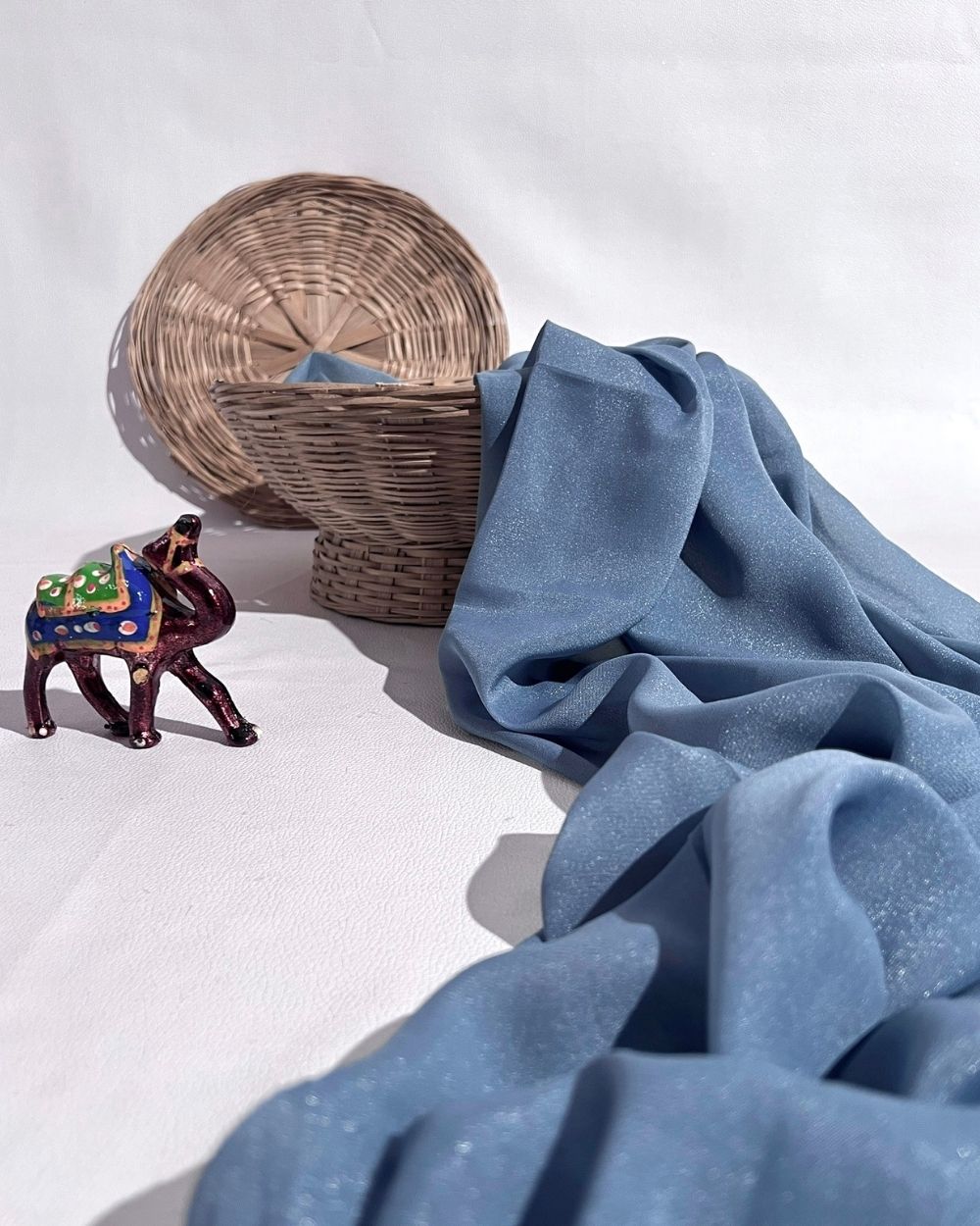 Plain Star Georgette Bluish Grey Colour 44 Inches Width