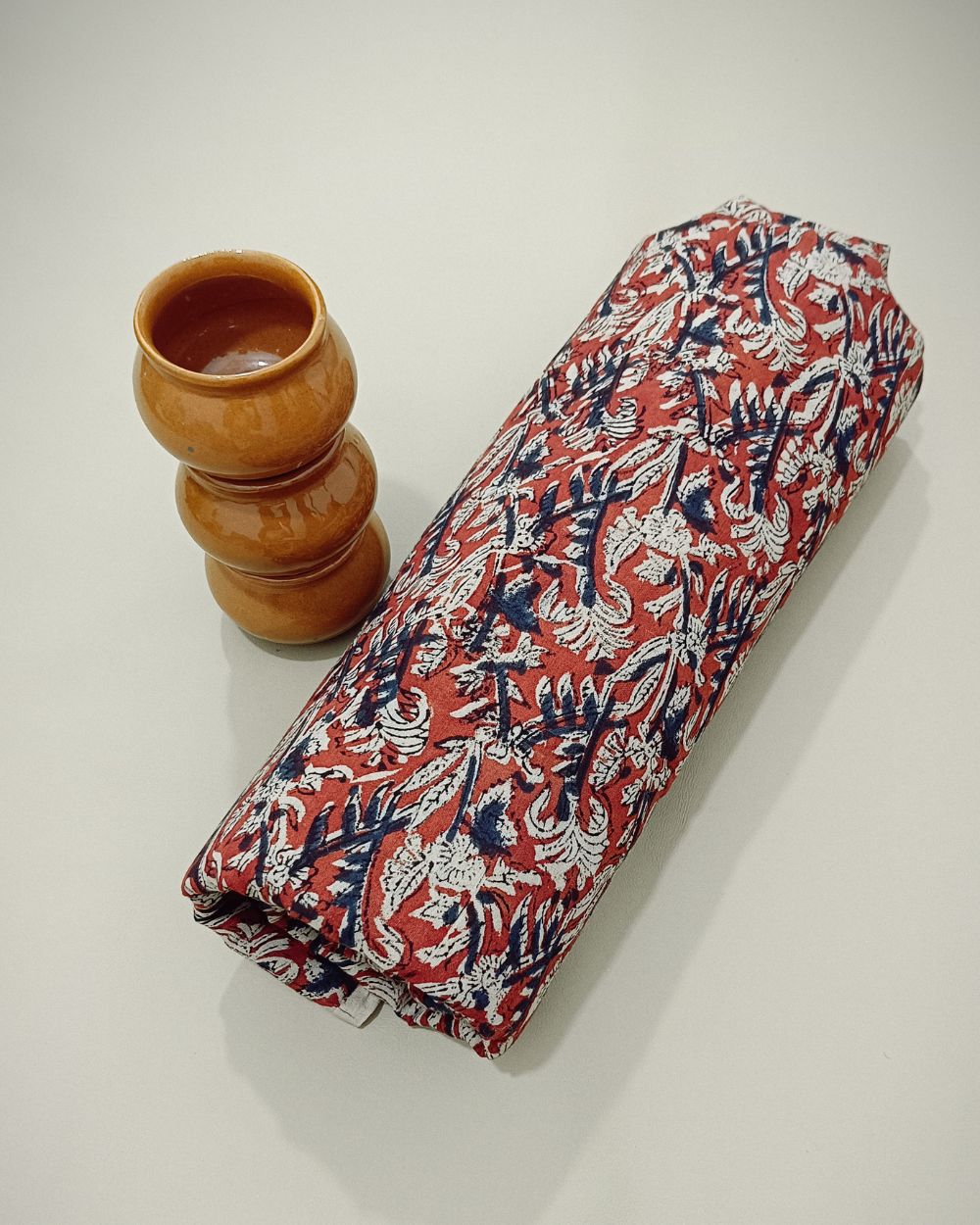 Bagru Hand Block Printed Cotton Red Colour 45 Inches Width