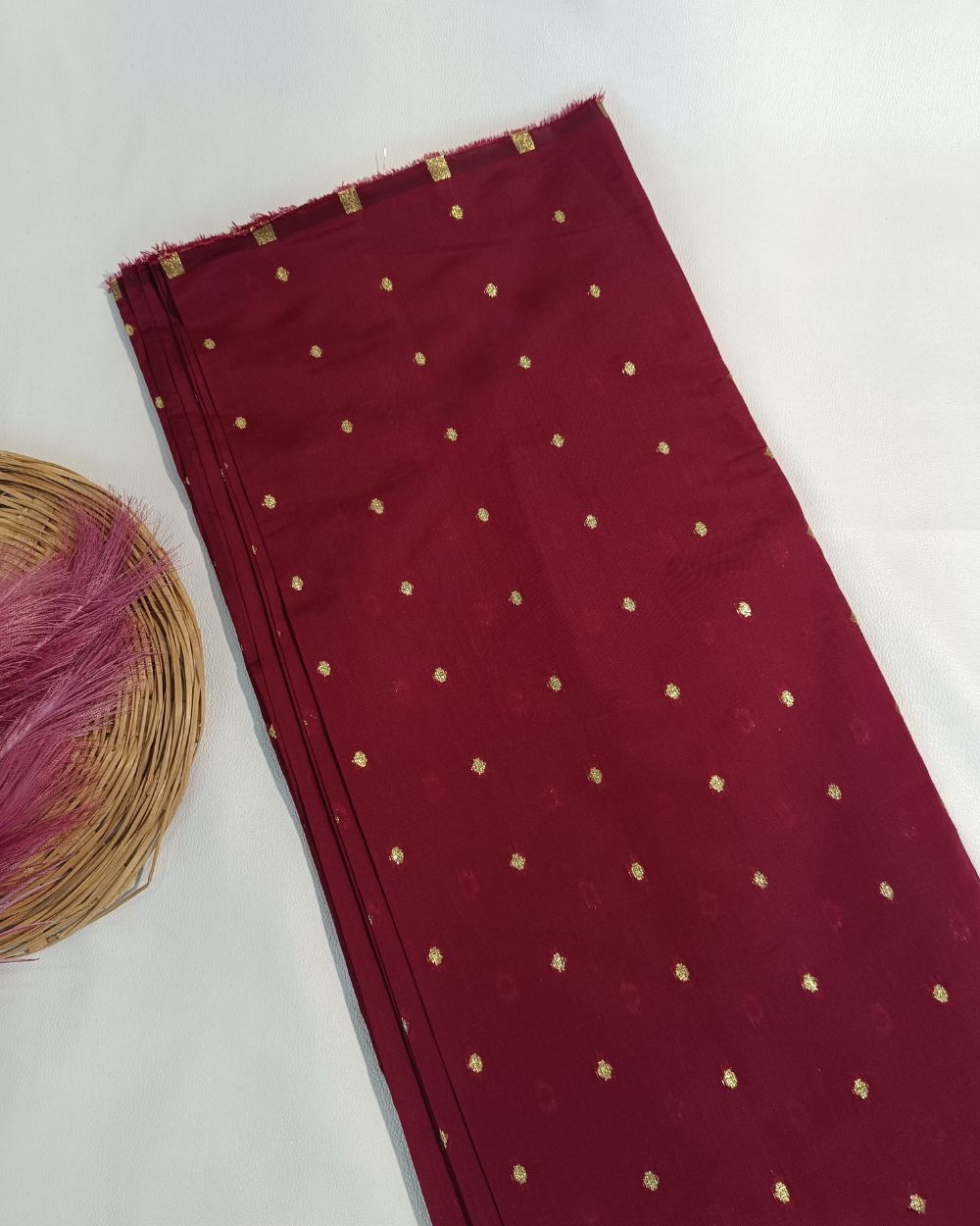Taffeta Work Dark Maroon Colour 60 Inches Width