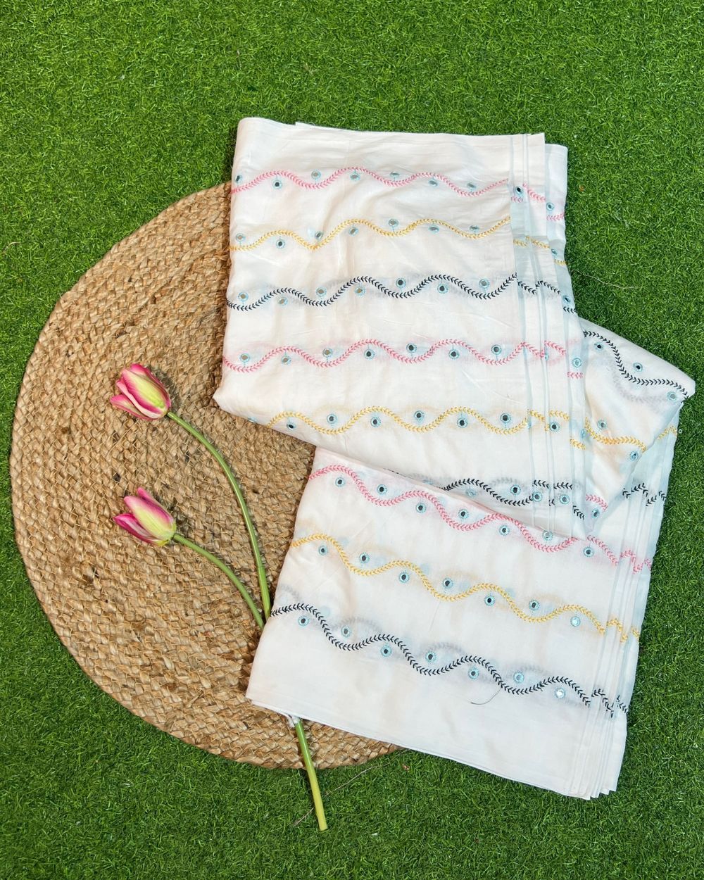 Cotton Work White Colour 44 Inches Width