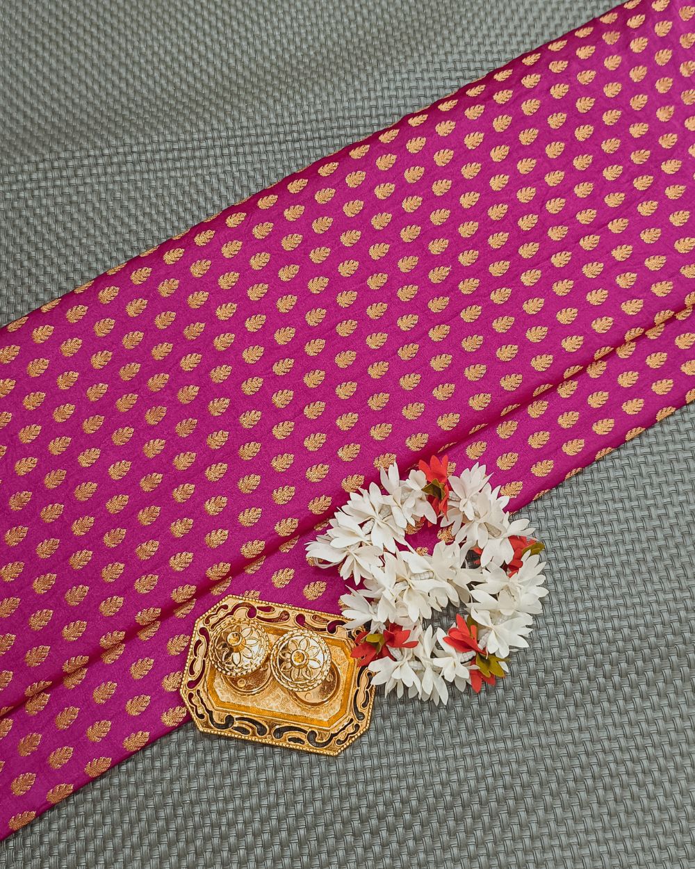 Banarasi Dark Pink Colour 42 Inches Width