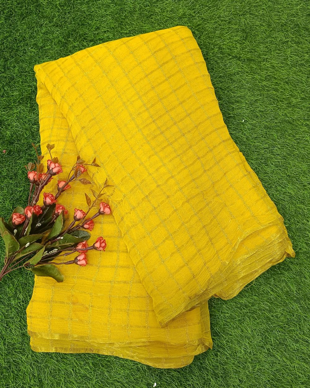 Viscose Work Yellow Colour 43 Inches Width