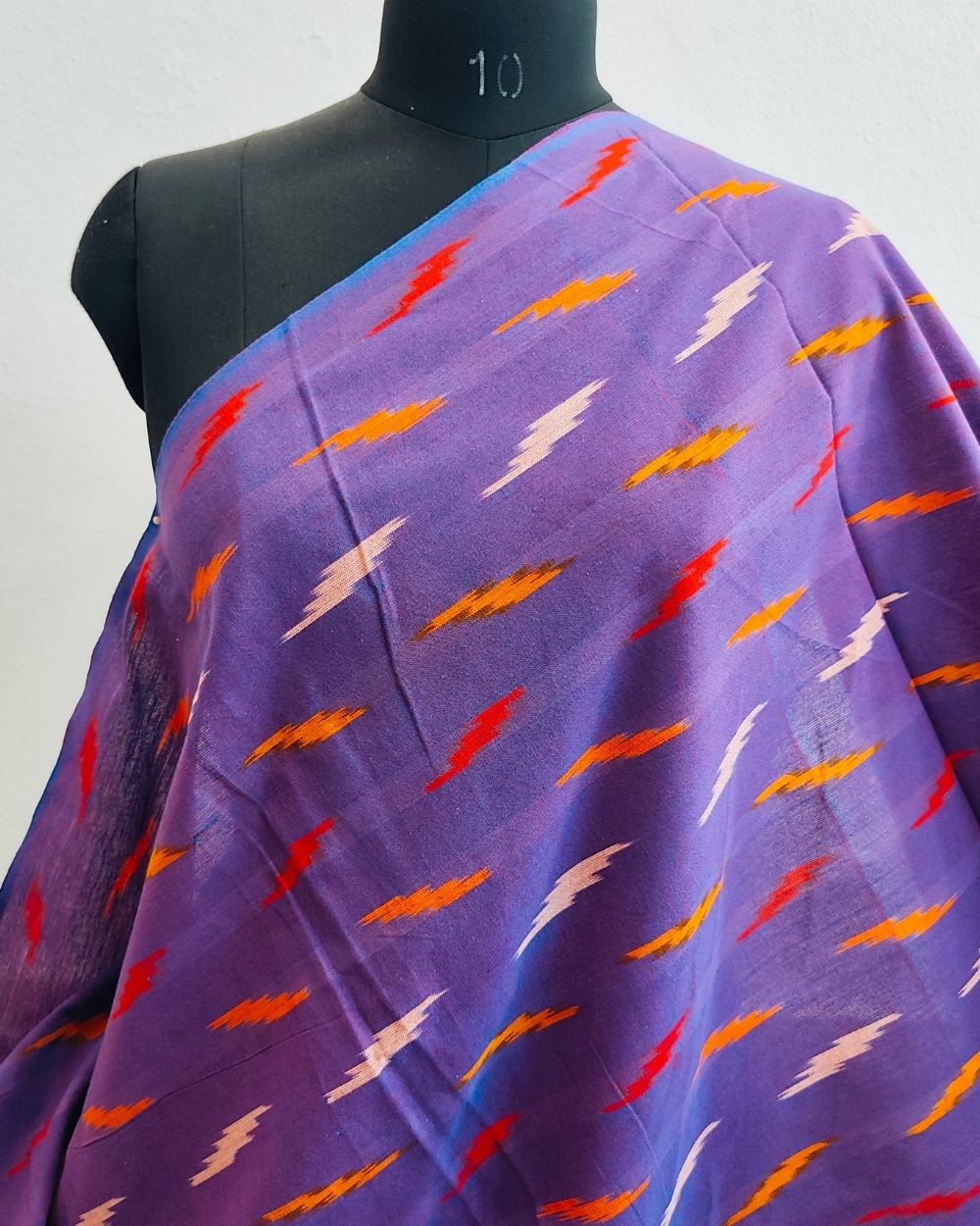 Woven Pure Cotton Ikat Lavender Colour 42 Inches Width