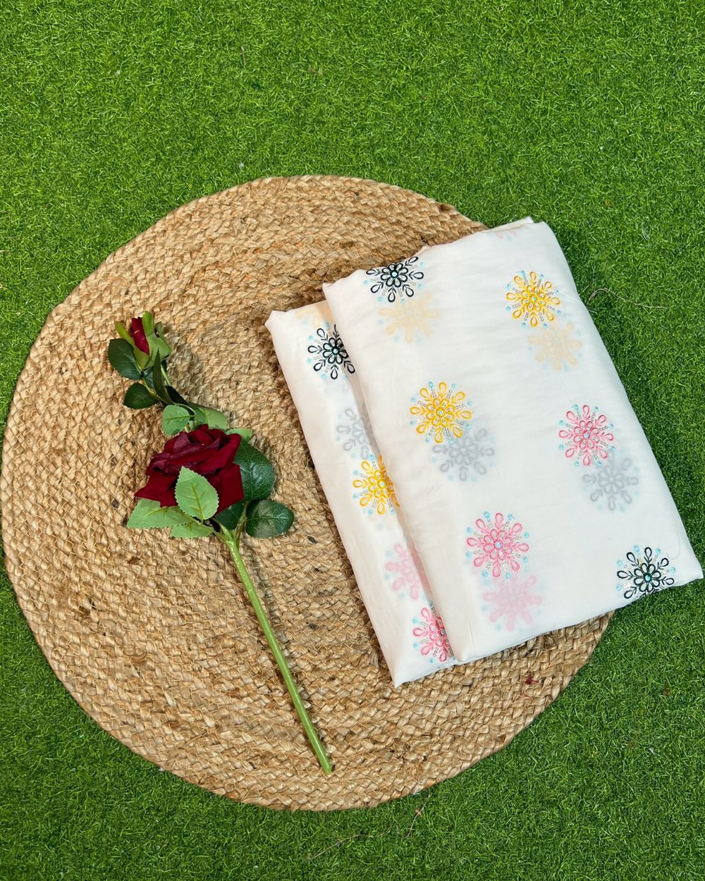 Cotton Work White Colour 44 Inches Width