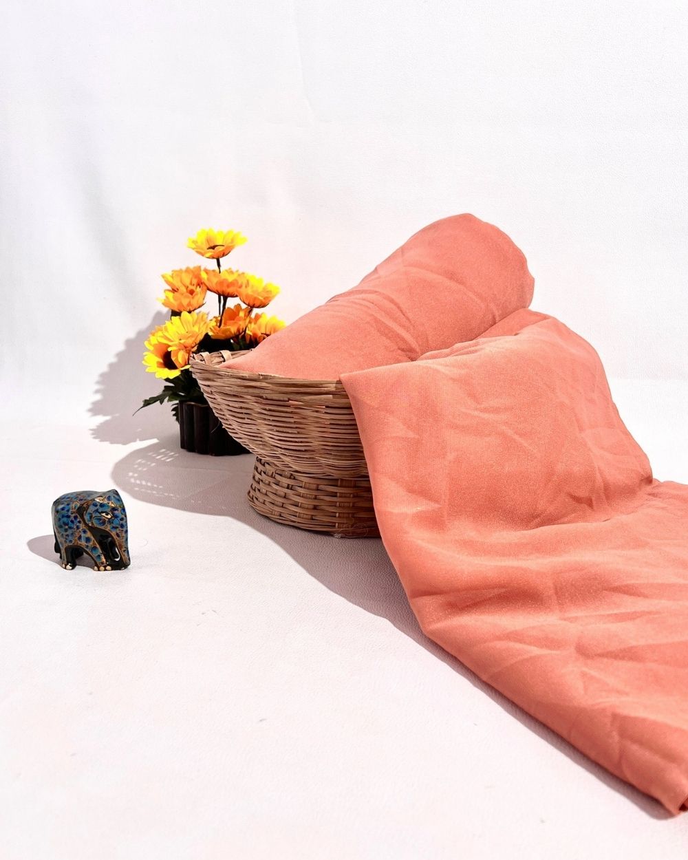 Plain Star Georgette Peach Colour 44 Inches Width