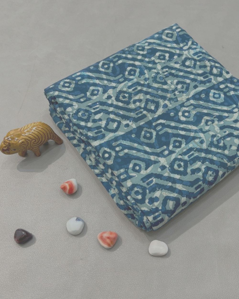 Cotton Dabu Hand Block Print Blue Colour 44 Inches Width