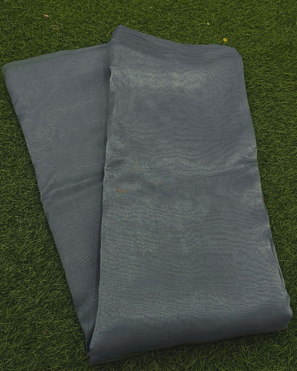 Plain Organza Gravel Grey Blue Colour 45 Inches Width