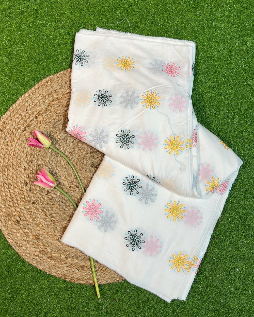 Cotton Work White Colour 44 Inches Width
