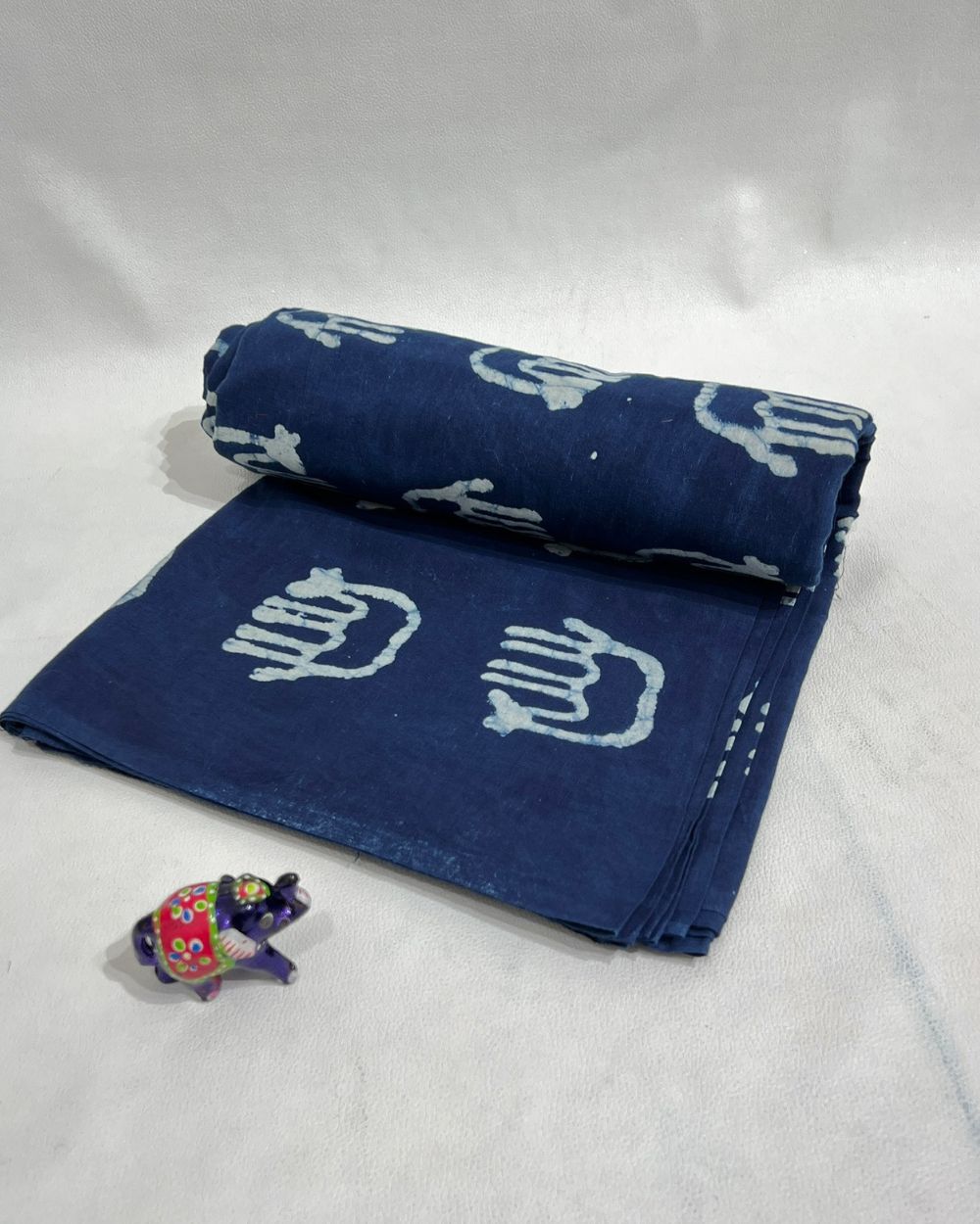 Hand Block Printed Cotton Indigo Blue Colour 44 Inches Width