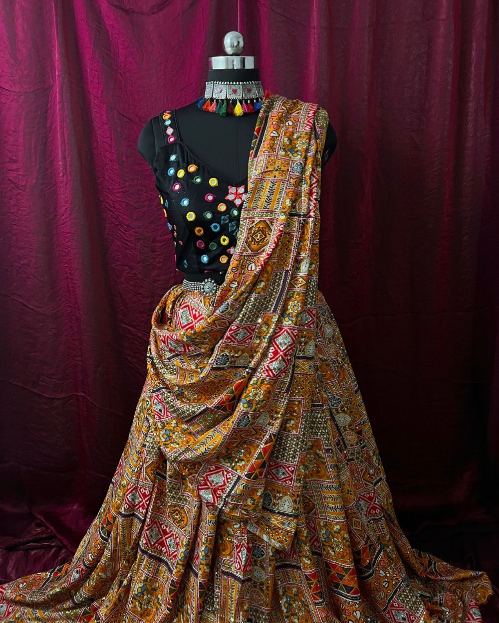 Rayon Sequin Work Multicolor 44 Inches Width