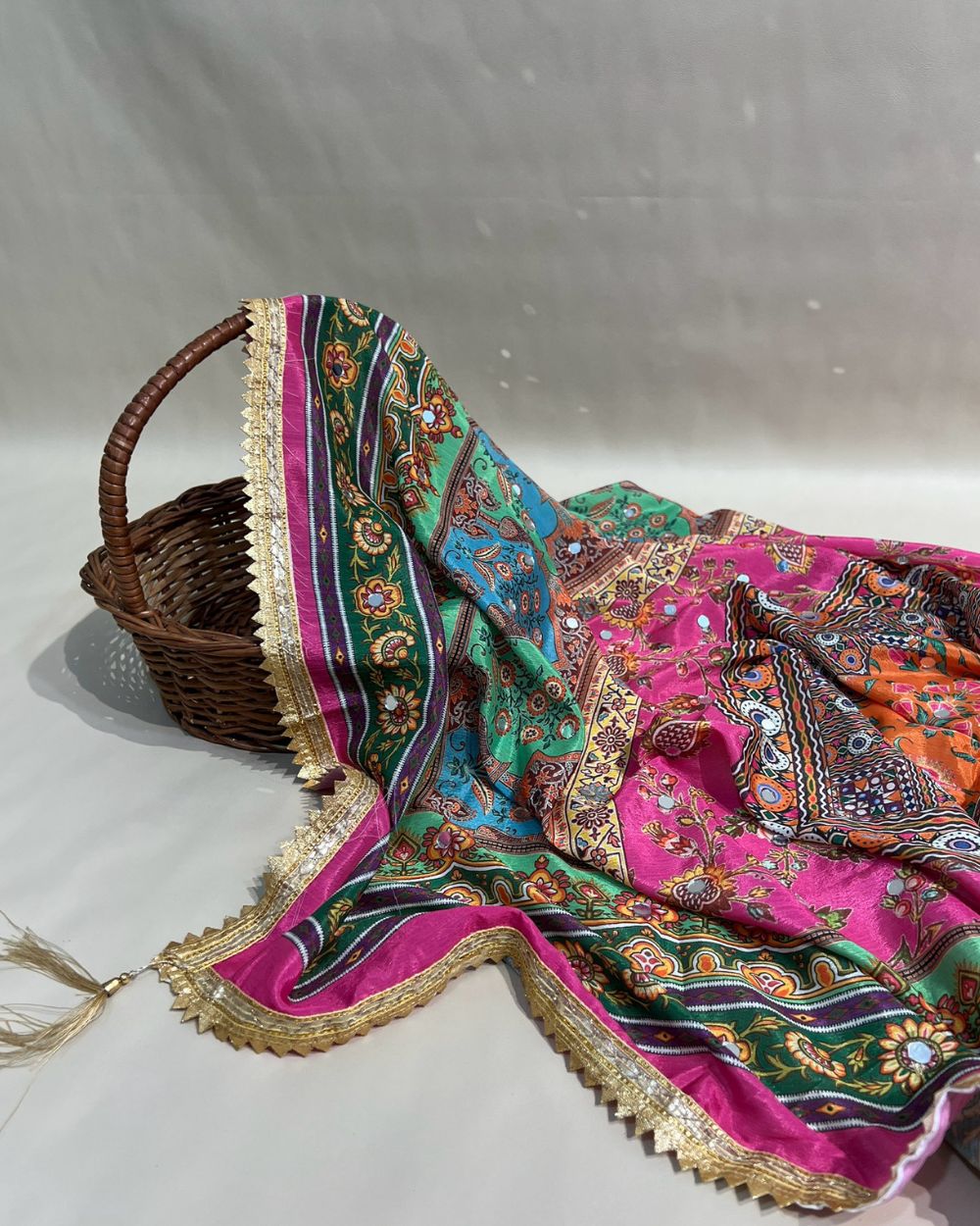 Chinnon Abla Work Dupatta Multicolor 42 Inches Width