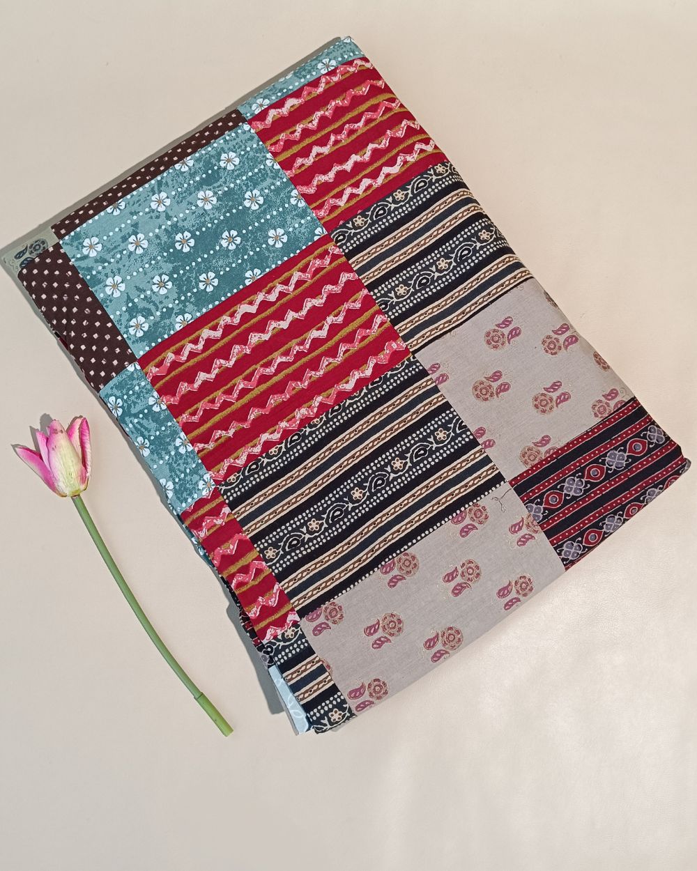 Printed Cotton  Patchwork Quilt Multicolor 42 Inches Width