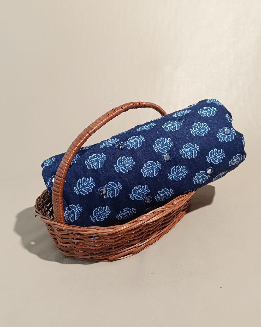Cotton Abla Work Indigo Blue Colour 42 Inches Width