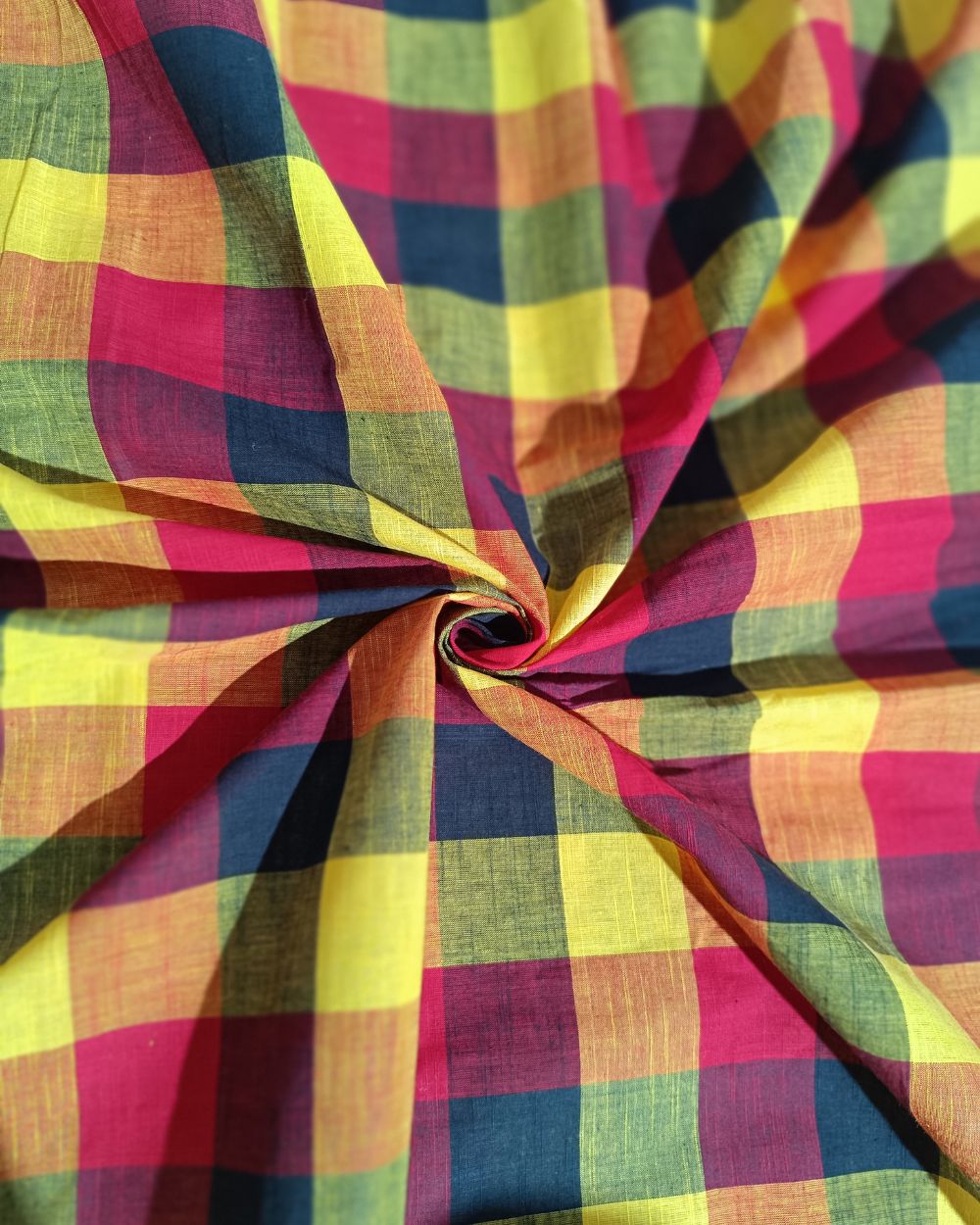 Printed Cotton Checks Multicolour 44 Inches Width