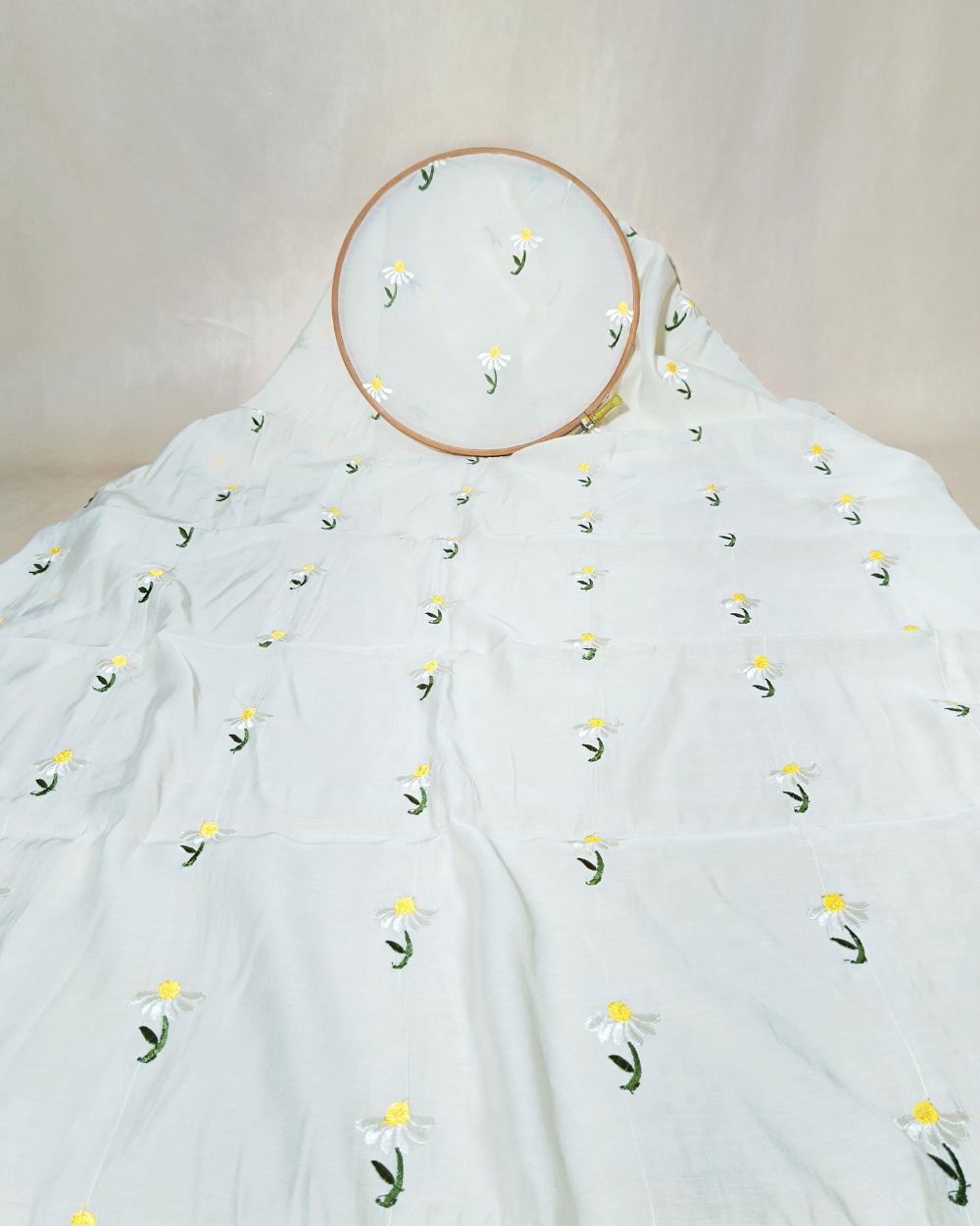 Chanderi Mal Cotton with Thread Work Off White Colour 43 Inches Width