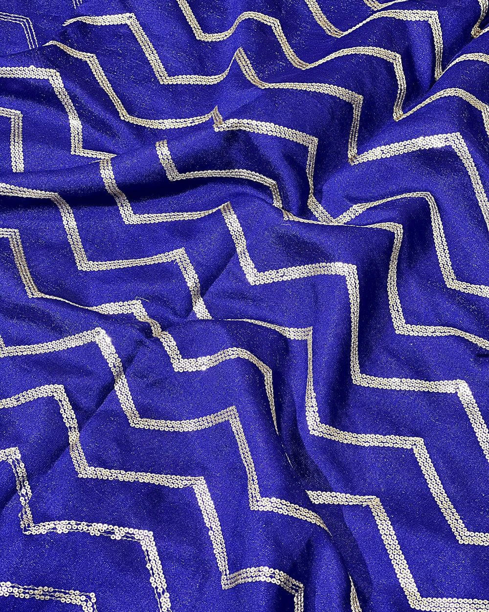 Vichitra Silk Work Royal Blue Colour 46 Inches Width