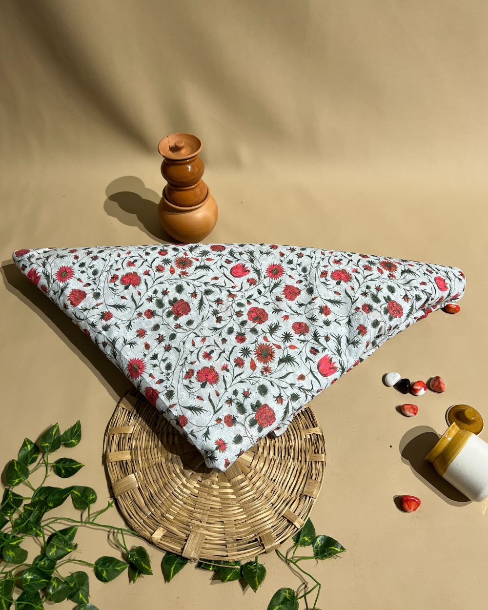 Printed Hakoba Cotton White Colour 42 Inches Width