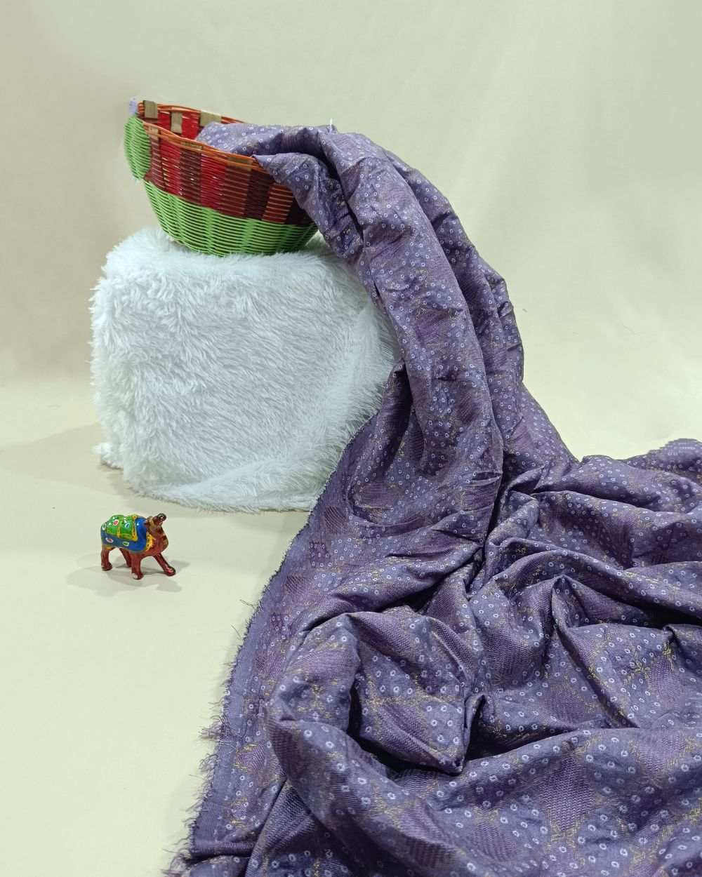Jacquard Dola Silk Lavender Colour 44 Inches Width