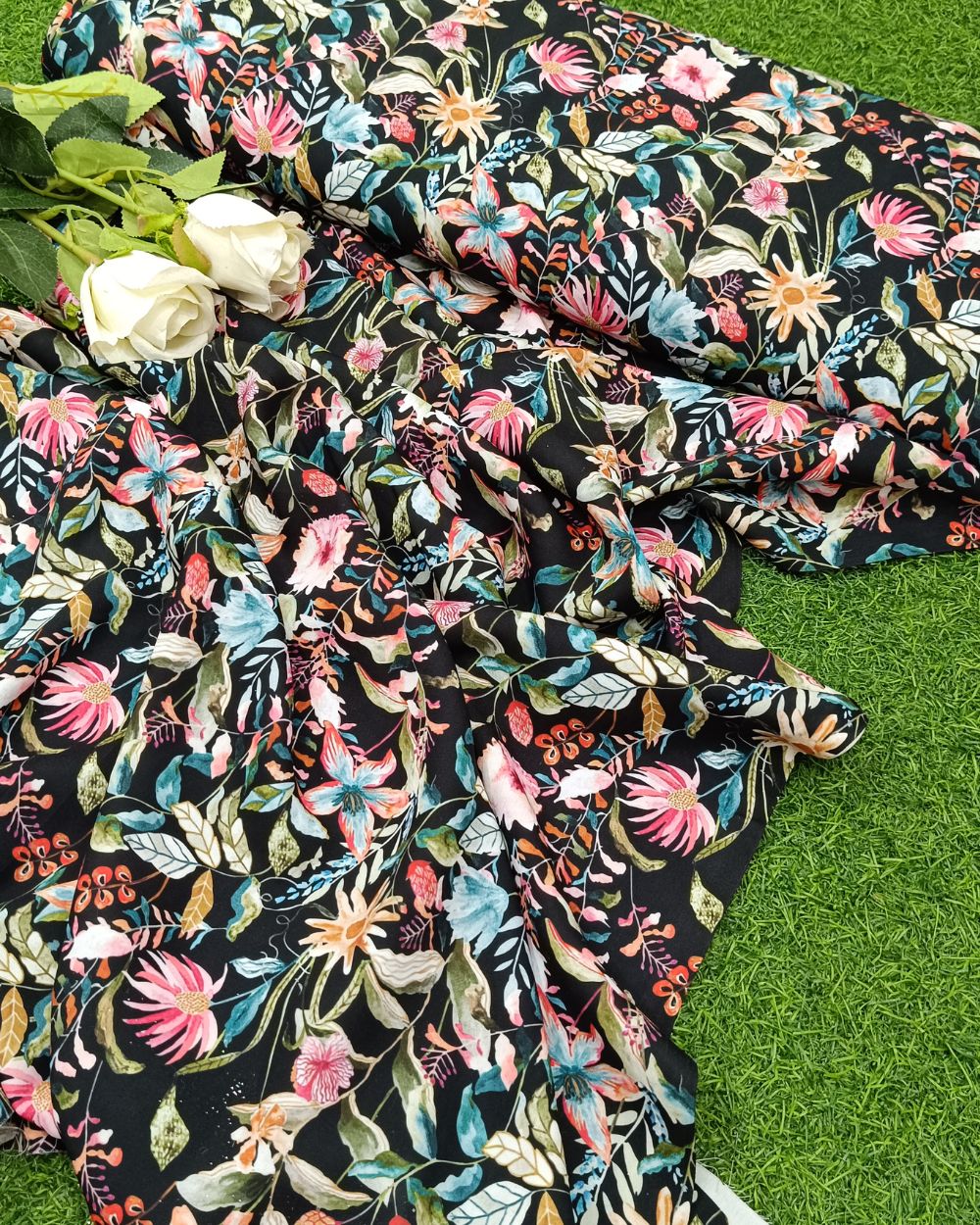 Printed Fiona Black Colour 44 Inches Width