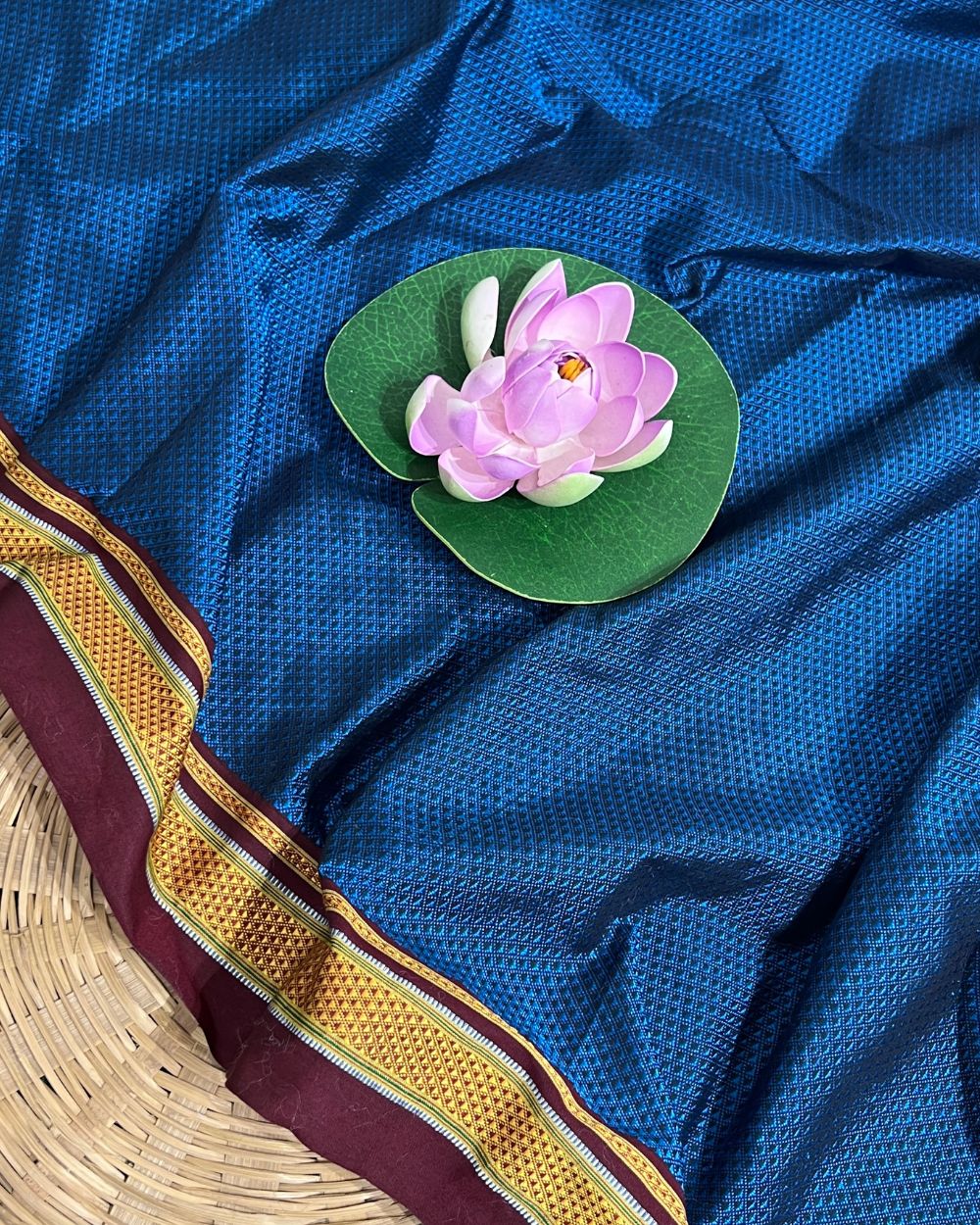 Cotton Khun Peacock Blue Colour 36 Inches Width