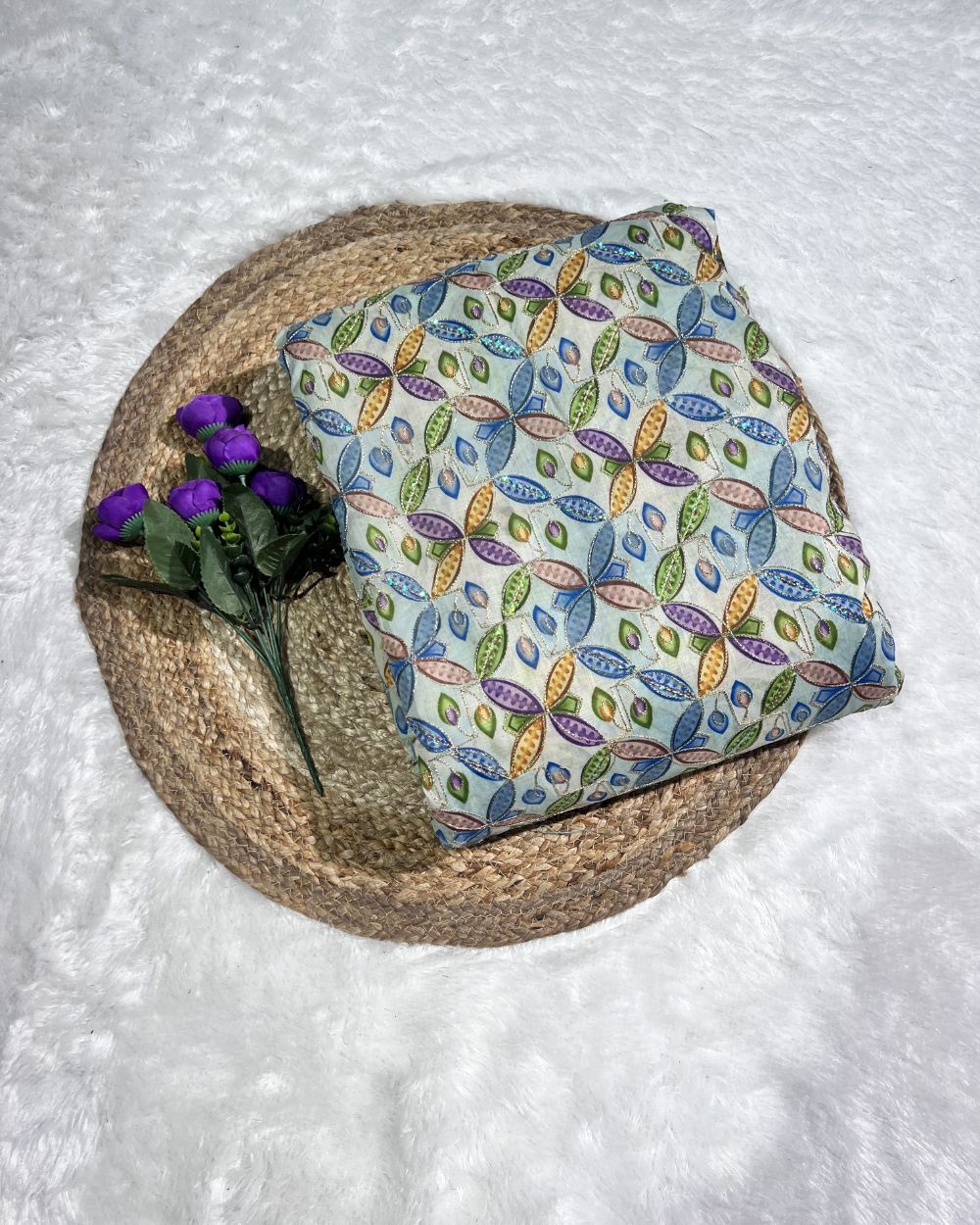 Banglori Crochet Work Multicolour 47 Inches Width