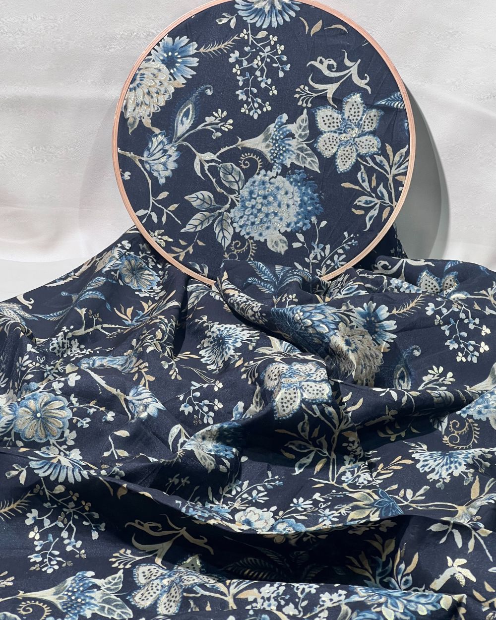 Printed Muslin (Foil) Black Colour 44 Inches Width