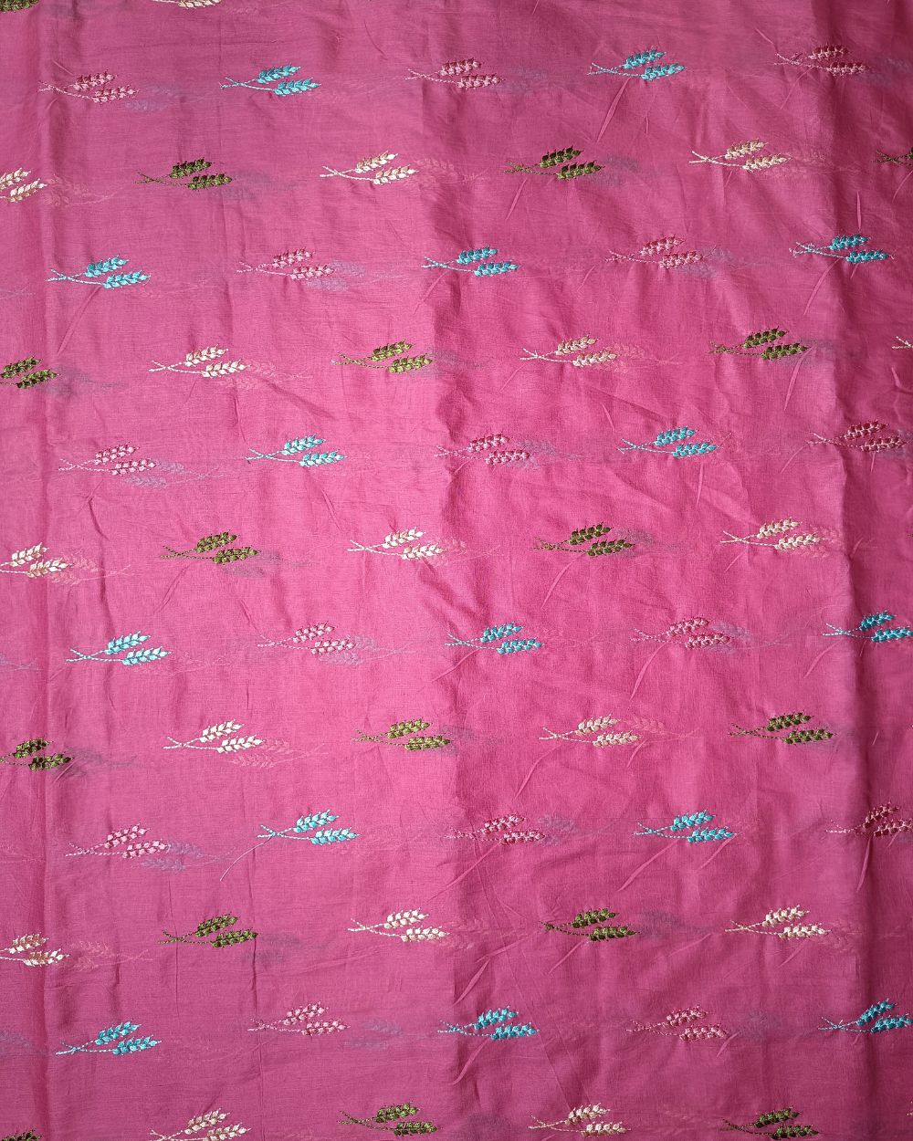 Mal Cotton with Thread Work Pink Colour 40 Inches Width