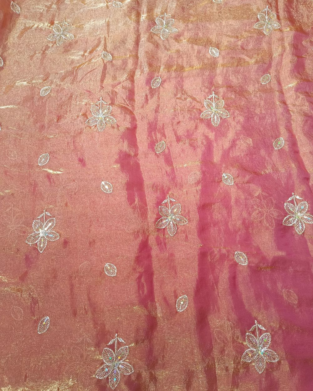 Space Silk Work Copper Colour 47 Inches Width