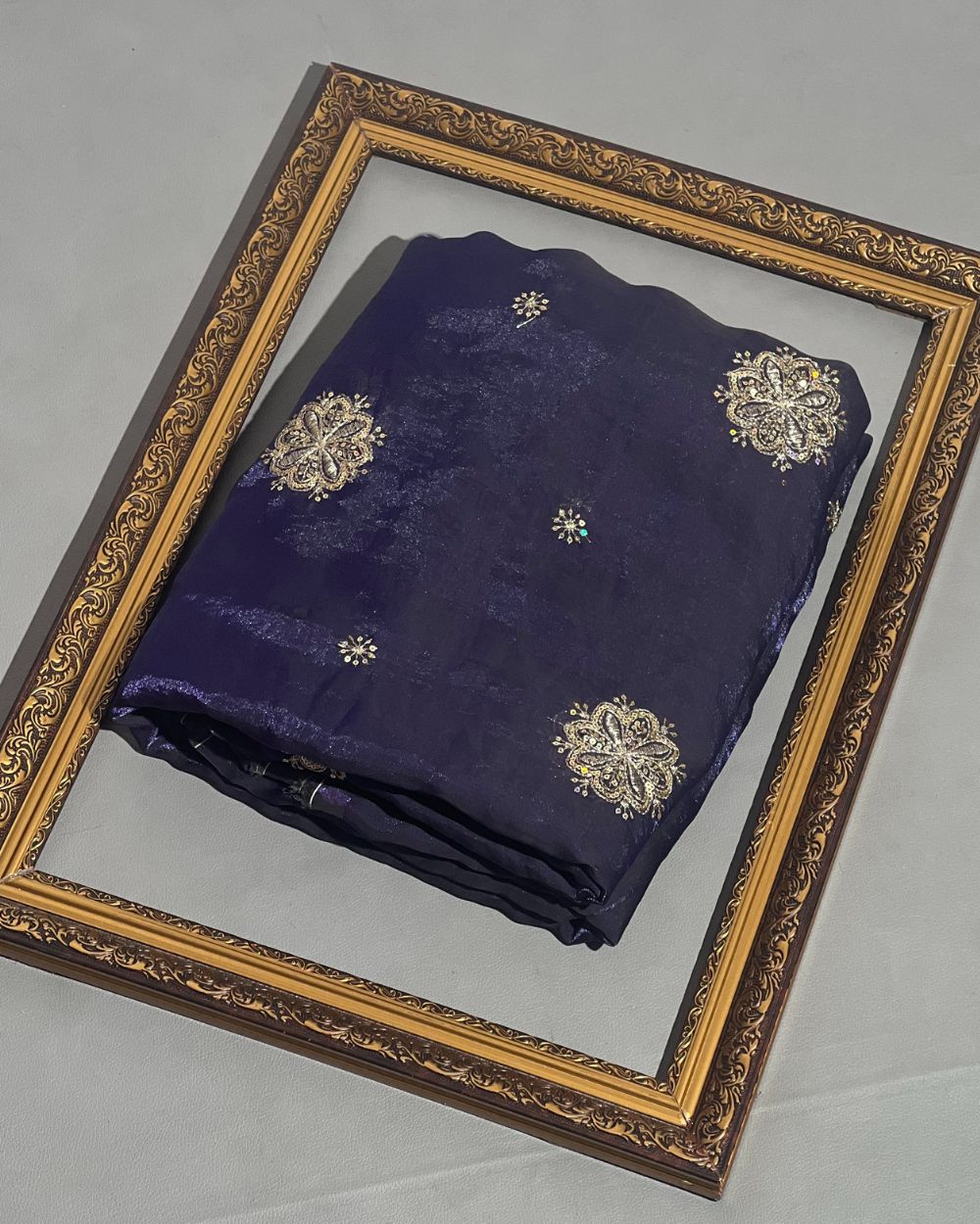 Space Silk Work Purple Colour 46 Inches Width