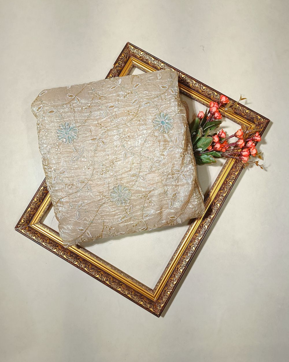Gold Crush Work Golden Colour 44 Inches Width