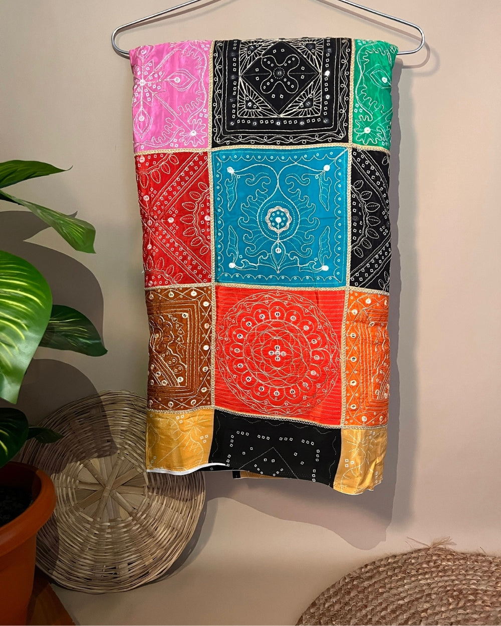 Natural Crepe Work Multi Colour 42 Inches Width
