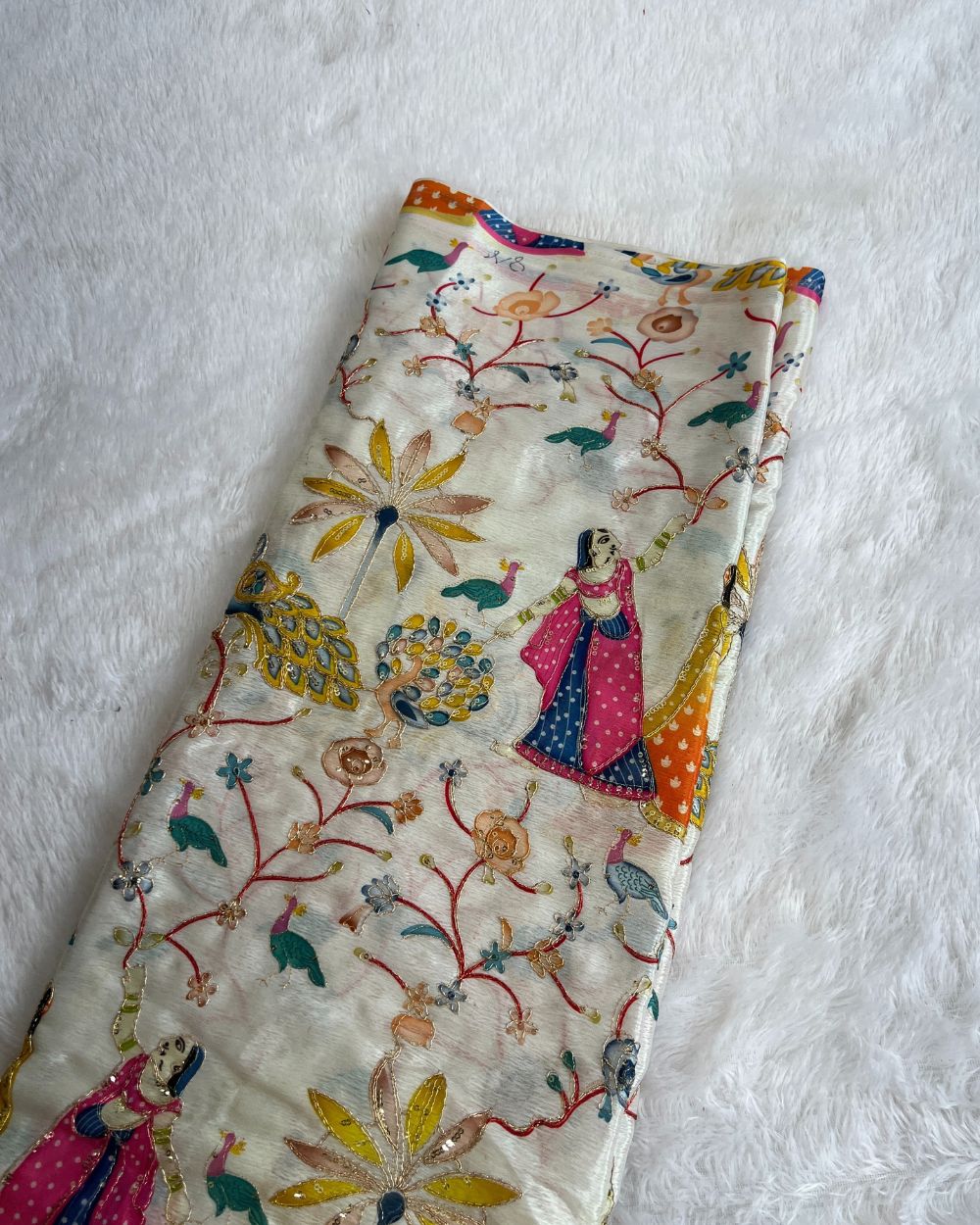Chinnon Work Cream White Colour 46 Inches Width