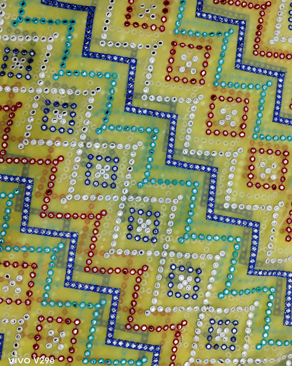 Georgette Abla Work Lemon Yellow Colour 42 Inches Width