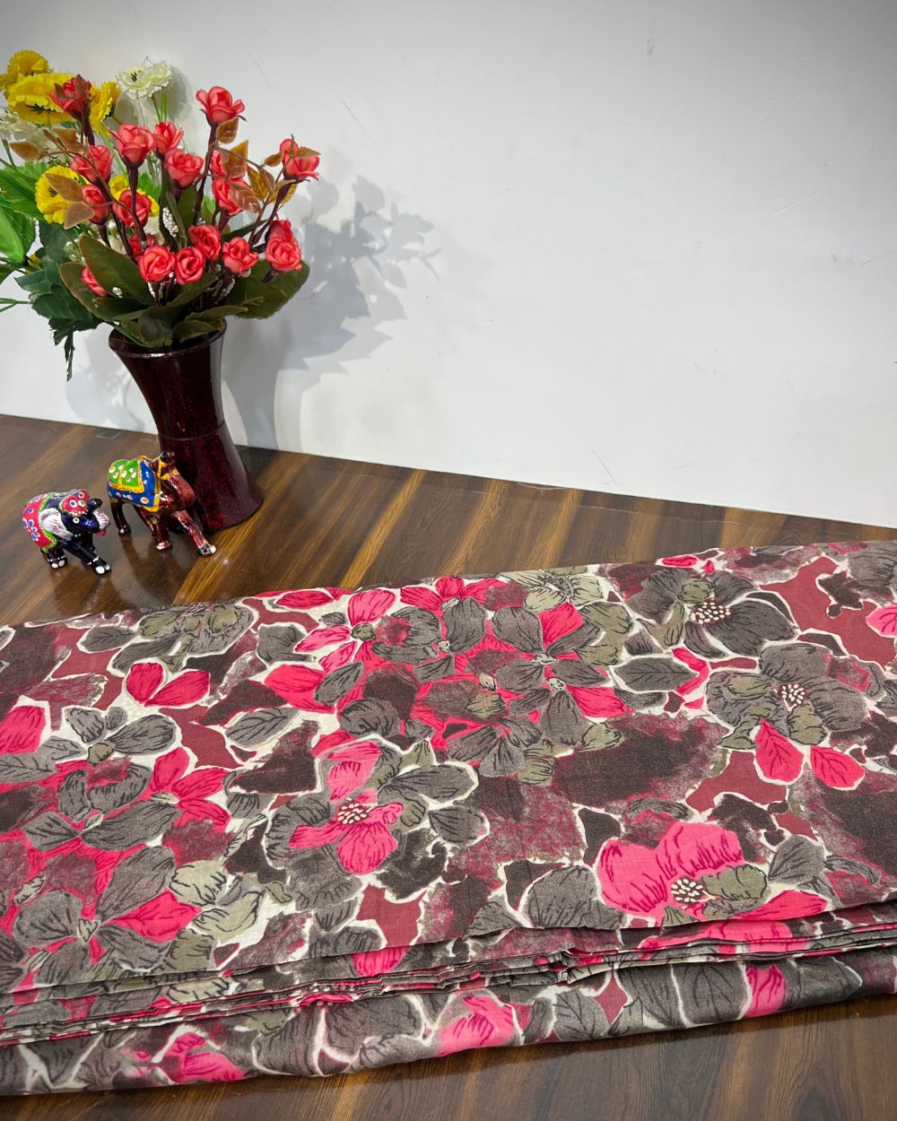 Printed Cotton (Foil) Pink Colour 44 Inches Width