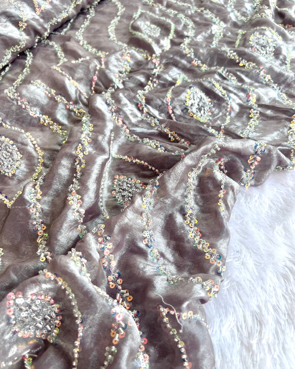 Space Silk Work Grape Colour 42 Inches Width