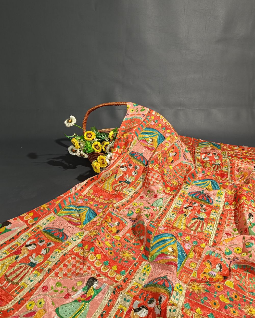 Chinnon Work Orange Colour 42 Inches Width