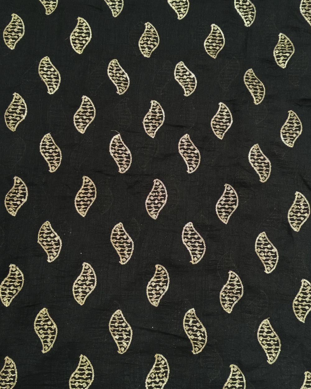 Vichitra Silk Work Black Colour 42 Inches Width