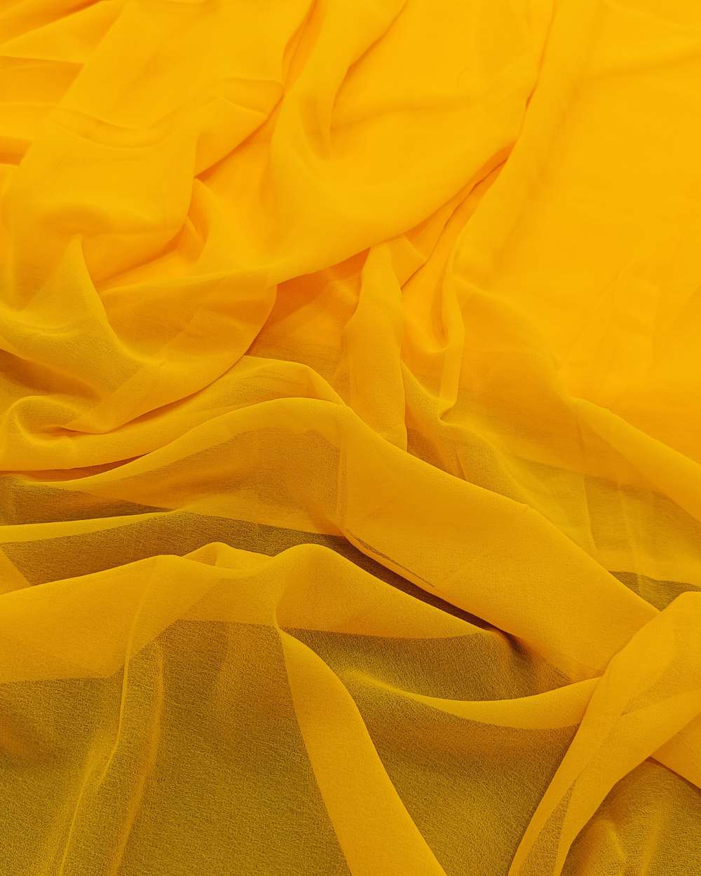 Plain Georgette Turmeric Yellow Colour 44 Inches Width