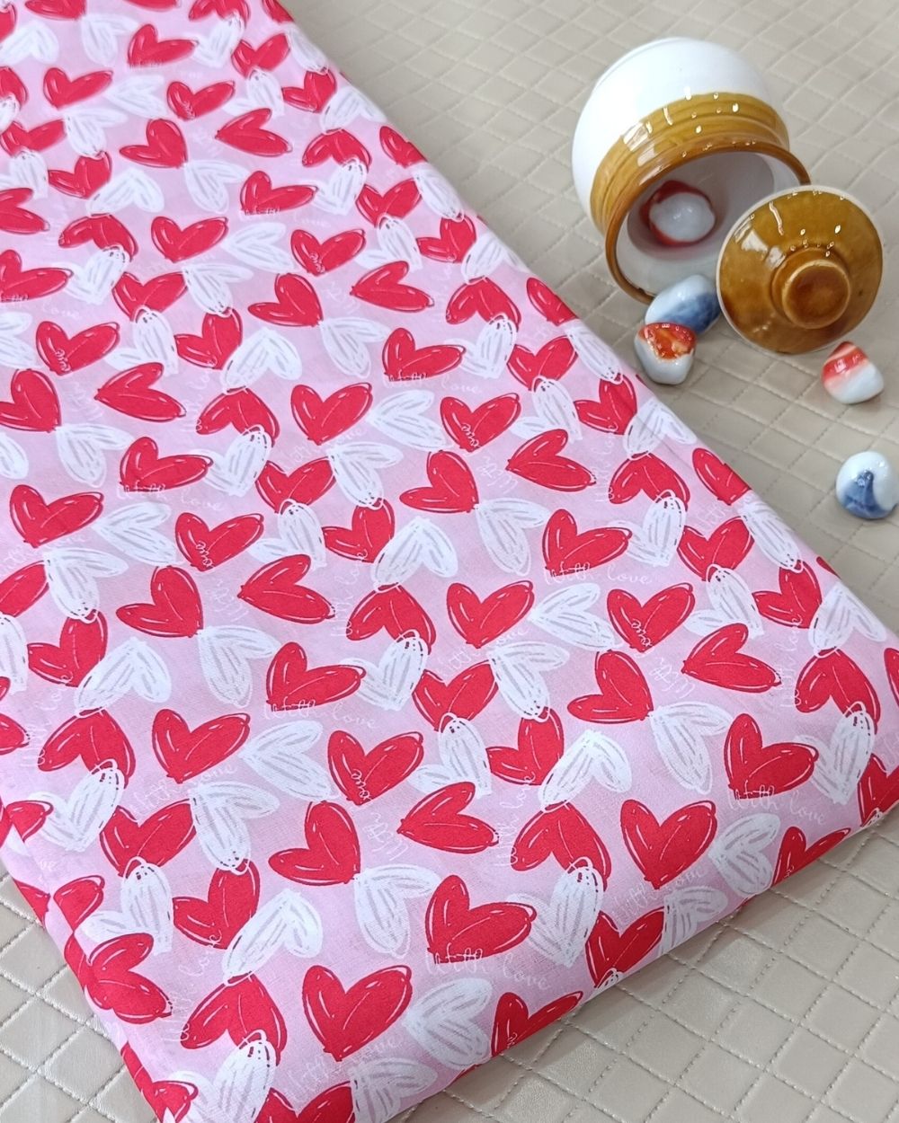 Soft Cotton with Kids Print (Baby/Nursery) Light Peach Colour 44 Inches Width