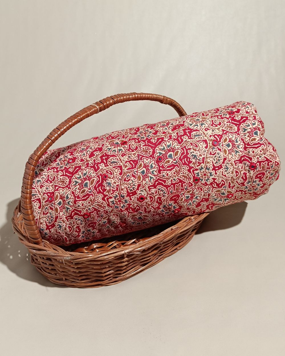 Cotton Abla Work Red Colour 44 Inches Width