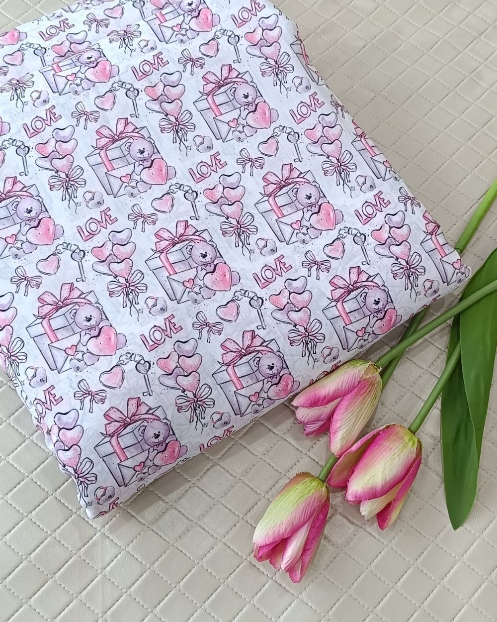 Soft Cotton with Kids Print (Baby/Nursery) White Colour 44 Inches Width