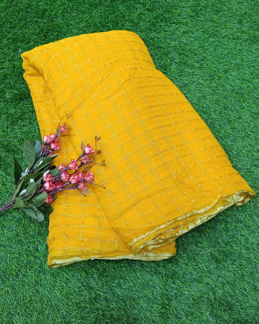 Viscose Work Mango Yellow Colour 43 Inches Width