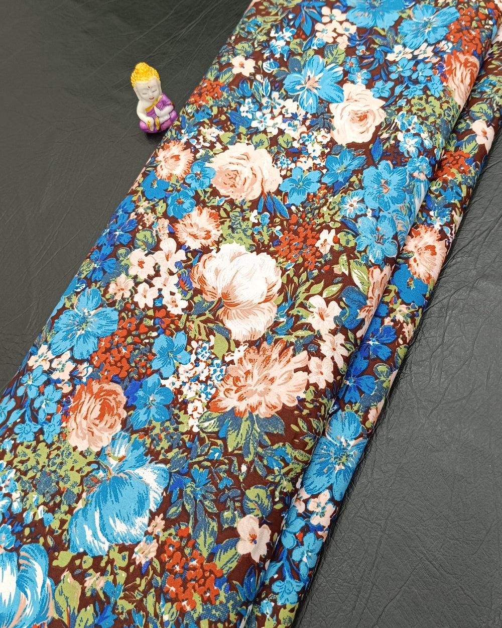 Printed Crepe Blue (Multicolor) 44 Inches Width